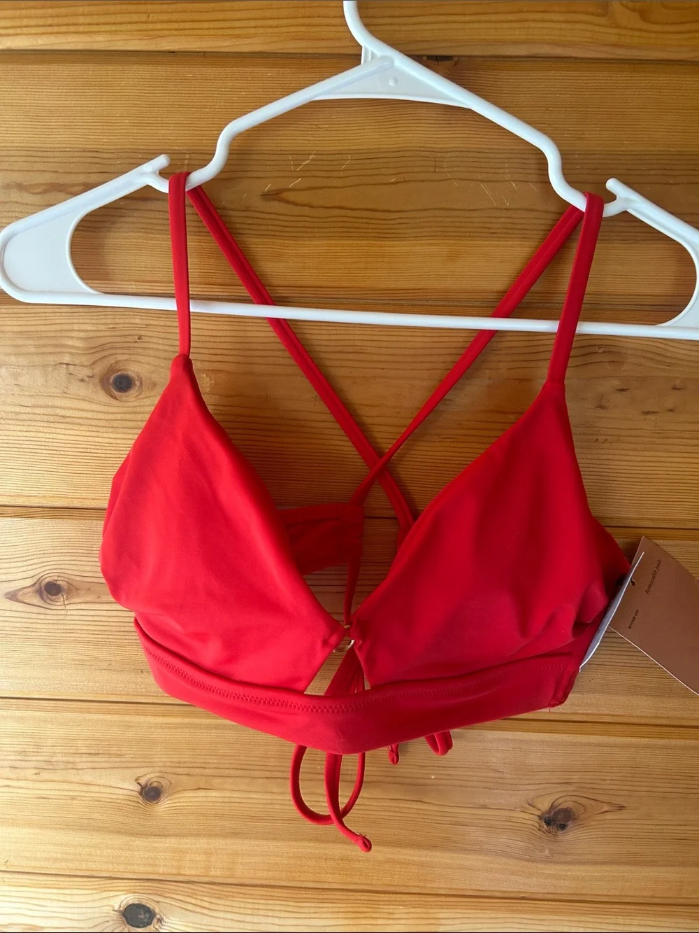 Shade & Shore Red Strappy Bikini Top